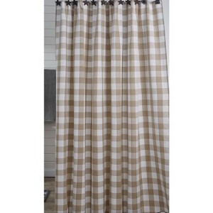 Park Designs Natural Buffalo Check Shower Curtain 72" - 1 of 4
