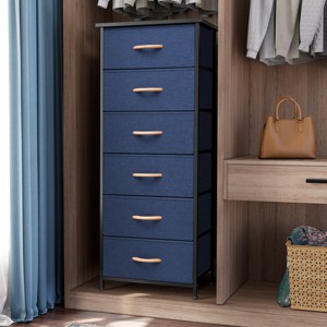 Crestlive Products Vertical Dresser for Bedroom Storage Tower with Sturdy Steel Frame Wood Top Easy Pull Fabric Bins - 1 of 4