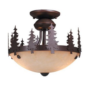 Vaxcel Yosemite 2 - Light Semi-Flush Mount in  Burnished Bronze - 1 of 4
