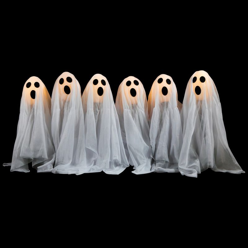 Northlight Set of 6 LED Lighted White Ghost Halloween Outdoor Pathway Markers 30", 3 of 9