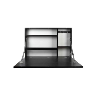 36" x 24" Murphy Desk Black - Prinz: Modern Wall Mounted, MDF Construction, Open Storage Shelf - 1 of 4