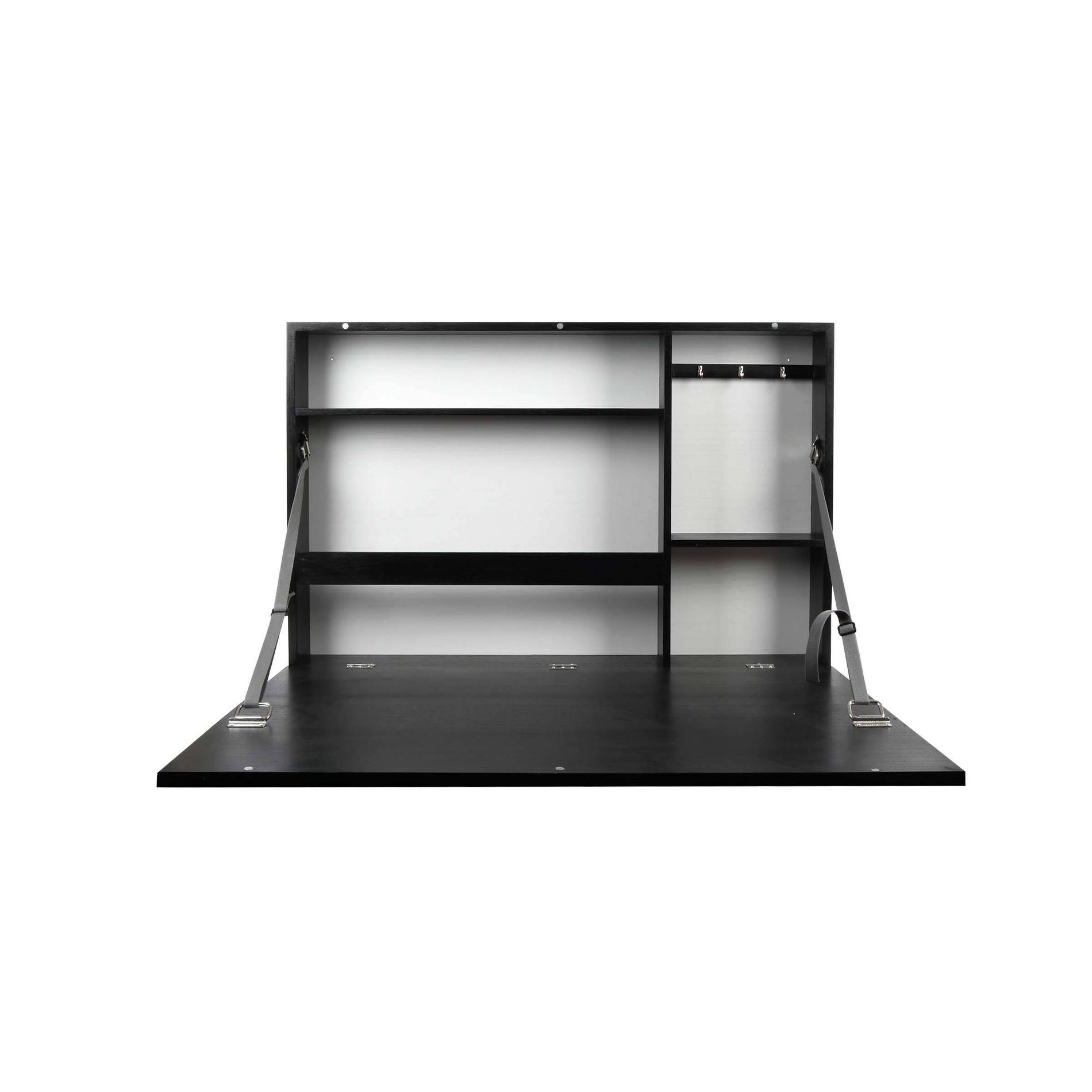 36" x 24" Murphy Desk Black - Prinz: Modern Wall Mounted, MDF Construction, Open Storage Shelf