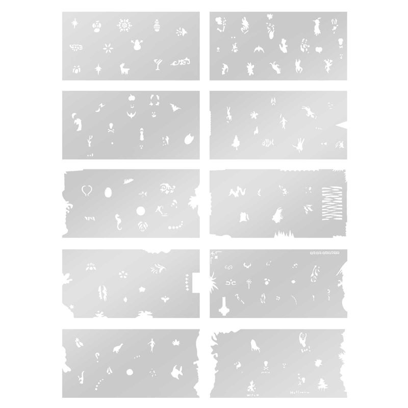 PointZero Pro Airbrush Nail Art Paint Stencil Kit Design Set 9, 3 of 4