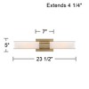 Possini Euro Design Brianna Modern Wall Lights Set of 2 Brass Metal Hardwire 5" 4-Light Fixture Outer Clear Inner Opal Glass Shade for Bedroom Vanity - 4 of 4