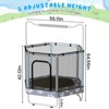 Hooseng 55" Hexagon Trampoline for Kids with Safety Enclosure Net, Indoor & Outdoor Toddler Trampoline with Adjustable Gymnastics Bar & Toys - 3 of 4