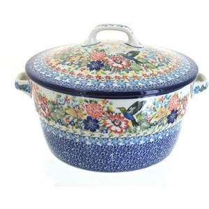 Blue Rose Polish Pottery 278 Ceramika Artystyczna Covered Round Baker - 1 of 1