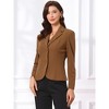 Allegra K Women's Elegant Work Office Lapel Collar Button Down Regular Fit Suit Blazer - 3 of 4