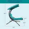 Outdoor Hanging Curved Steel Chaise Lounge Chair Curved Steel Hammock Lounger Chairs Swing with Pillow and Removable Canopy - 2 of 4