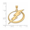 Black Bow Jewelry 14k Yellow Gold Plated Sterling Silver Tampa Bay Lightning NHL Extra Large Pendant - 2 of 3