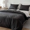 Cotton Duvet Cover Queen Size, Silky Soft Breathable, 3Pcs Moonless Night Black - 4 of 4