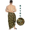 HAPPY BAY Men's Beach Holidays Cover Up Summer Long Sarong Wrap Beachwear Vacation Cover-Up Lava Lava For Men One Size Brown, Leaves - 3 of 4