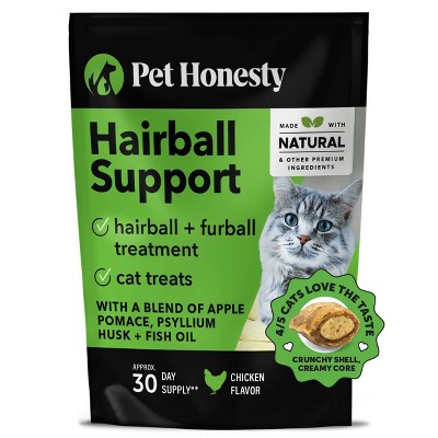 Pet Honesty Hairball Supplement for Cat Chicken Flavor - Support Digestive Health, Sugar-Free Soft Chews, 3.7oz