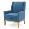 APRILSOUL Mid-Century Modern KD Accent Chair with Cushion Seat Blue Fabric - 2 of 4