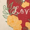 16"x16" Valentine's Day Love and Roses Square Throw Pillow Buddha - e by design: Festive Indoor Decor, Polyester - 2 of 4