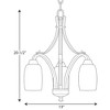 Progress Lighting Wisten Collection, 3-Light Chandelier, Brushed Nickel, Tulip-Shaped Glass Shades - 2 of 2