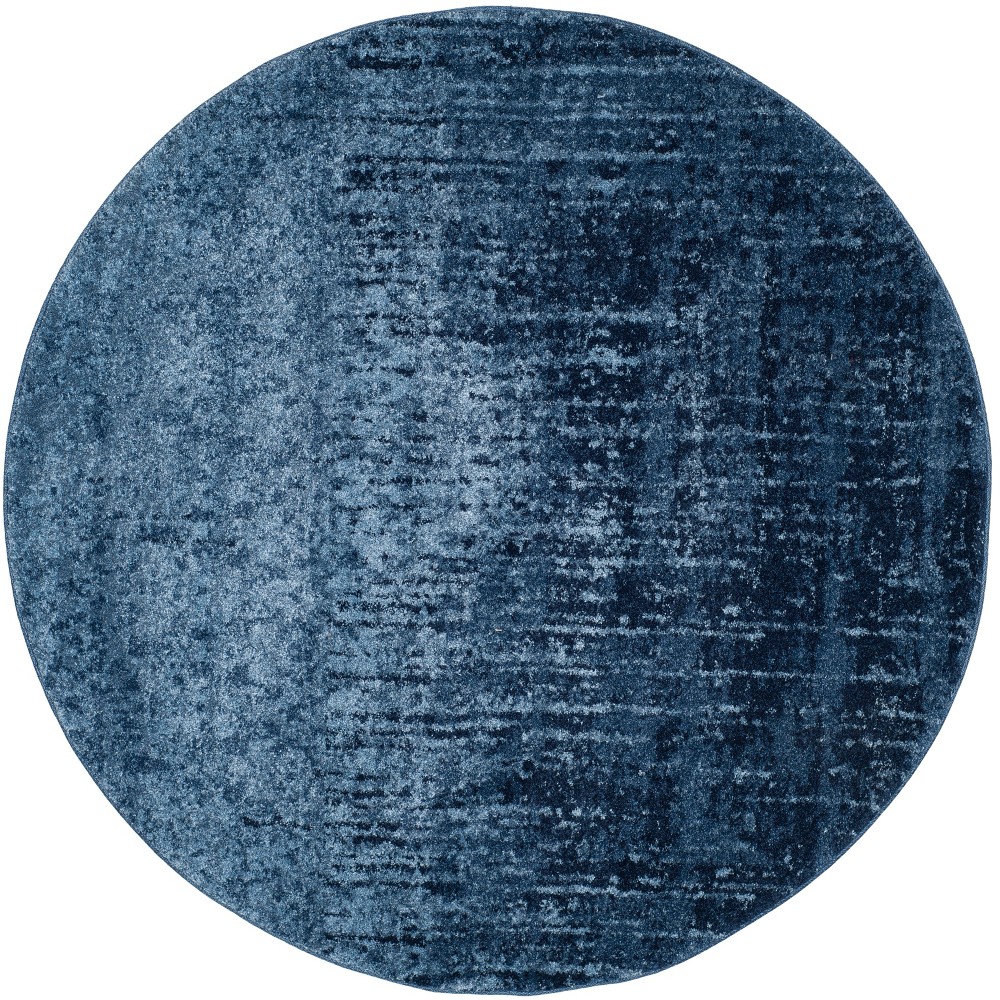 4' Round Fleck Loomed Area Rug Blue - Safavieh