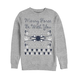 Men's Star Wars Christmas Force Be With You Sweatshirt - 1 of 3