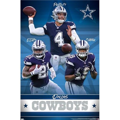 NFL Dallas Cowboys - Drip Helmet 20 Wall Poster, 22.375 x 34, Framed 