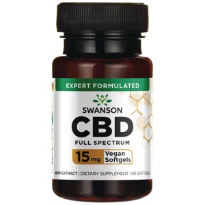 Swanson Cbd Full Spectrum 15 mg, 60 Vegan Softgels - 1 of 2