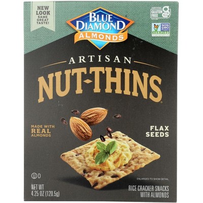 Blue Diamond Artisan Flax Seeds Nut Thins Crackers - 12 pack, 4.25 oz
