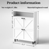 TIRAMISUBEST Antique White Farmhouse Shoe Cabinet with Barn Doors - Storage Organizer & Mobile File Cabinet - 2 of 4