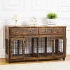 Dog Crate Furniture with Drawers,58in Wooden Dog Kennel Tv Stand,Furniture Style Dog Crate End Table with Storage - 2 of 4