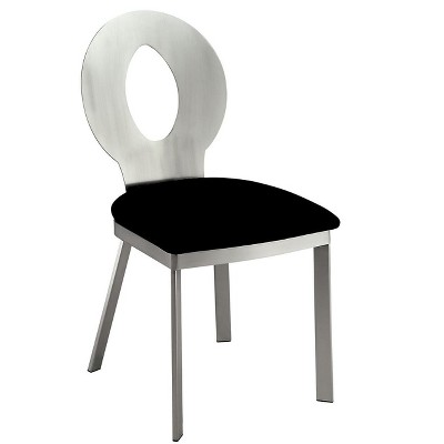 NicBex 2pc Contemporary Metal Frame Dining Chair with Cushion Seats Upholstered Fabric Side Chair for Kitchen,Dining Room,Black