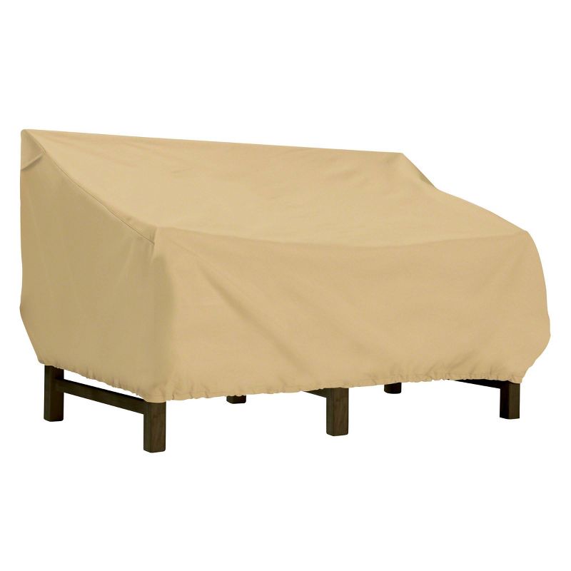 Classic Accessories Tan Terrazzo Water-Resistant 58&#34; Deep Seated Patio Loveseat Cover, 1 of 8