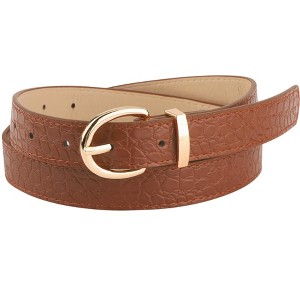 INSPIRE CHIC Women's Alligator Embossed Belts Leather Waist Alloy Pin Buckle Belt - 1 of 4