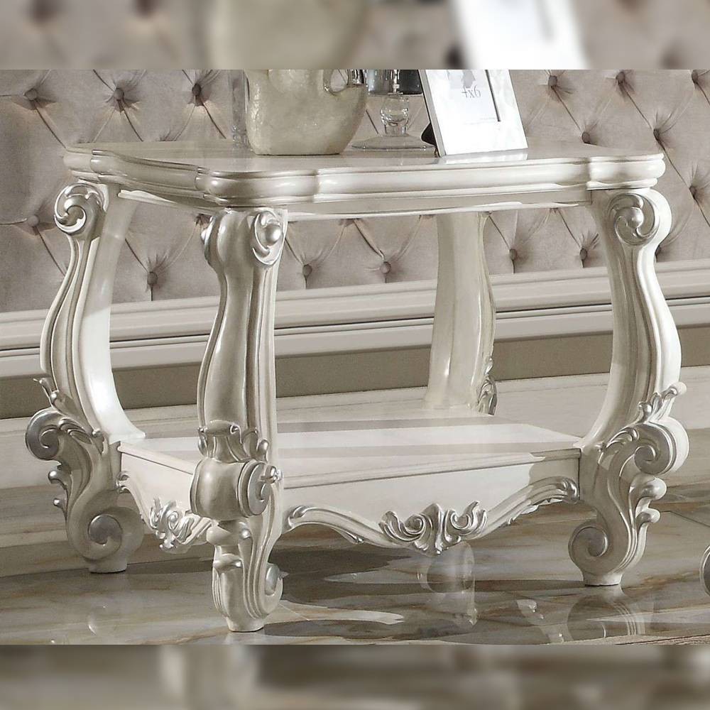 Photos - Coffee Table 31" Versailles Accent Table Bone White - Acme Furniture