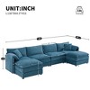 Chenille Modular Sectional Sofa with Deep and Wide Seat, L Shaped Cloud Couch Set with Double Cushions, 3/4 Seat Sofa with Movable Ottoman - 3 of 4