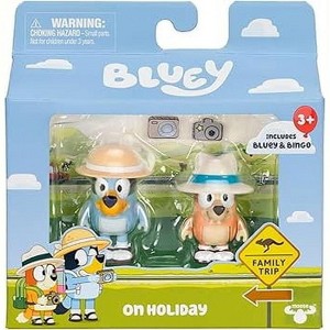 Bluey On Holiday Figure 2-Pack - On Holiday, 2.5 Inch Bluey and Bingo, Ages 3+ - 1 of 1