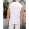 Men's Cotton Linen Tank Top Shirts Casual Sleeveless Lace Up Beach Hippie Tops Bohemian Renaissance Pirate Tunic - 2 of 4