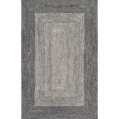Charcoal Braided Synthetic 5x8 Indoor/Outdoor Area Rug