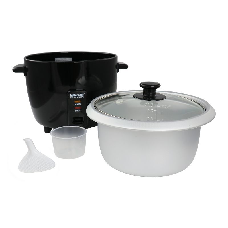 Better Chef 8 Cup Automatic Rice Cooker in Black With Rice Paddle and Measuring Cup, 2 of 5