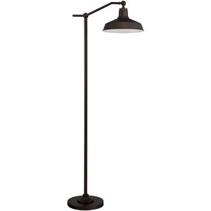 360 Lighting Rustic Downbridge Floor Lamp with USB Charging Port 61" Tall Satin Bronze Metal Dome Shade Living Room Reading House - 1 of 4
