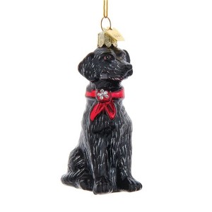 Kurt Adler Noble Gems Glass Ornament for Christmas Tree, Black Lab Retriever - 1 of 1