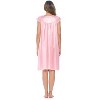 Casual Nights Women's Cap Sleeve Rose Satin Tricot Nightgown - 4 of 4