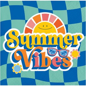 Creative Converting Summer Vibes Paper Beverage Napkins 48ct - 1 of 3
