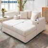 Oversized Chaise Lounge Chair Indoor, Comfy Corduroy Lounge Sofa with Charging Station, Cup Holders & Throw Pillows, Cozy Sleeper Couch - 2 of 4
