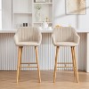 KWPZQEB Counter Height Bar Stools Set of 2, Modern Counter Stools with Backrest and Footrest, Upholstered Barstools for Kitchen Island - 3 of 4