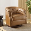 Perry Chesterfield rocker and swivel genuine leather chair | ARTFUL LIVING DESIGN-CAMEL - 2 of 4