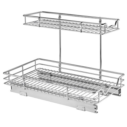 HOLDN' STORAGE 2 Tier Under Sink Organizer Pull Out Cabinet Storage Rack for Kitchen and Bathroom, 11" W x 21" D