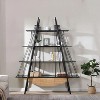 Sailboat-Inspired Bookshelf, 70.87 inch Industrial 4-Tier Open Storage Shelf, Wooden & Metal Freestanding Bookcase, Sturdy Display Rack - 3 of 4