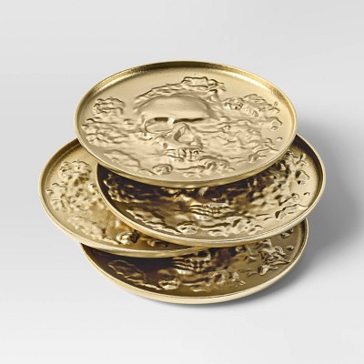 4pk Metal Coasters Gold - Threshold™