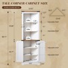 AMERLIFE Farmhouse 68" Tall Corner Cabinet, Tall Storage Cabinet with Barn Door - 2 of 4