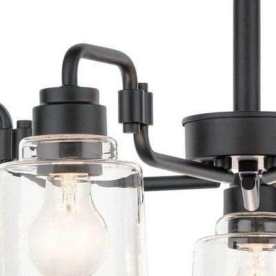 Aivian 30'' Black and Clear Glass 5-Light Chandelier