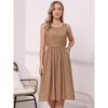INSPIRE CHIC Women's Sleeveless Scoop Neck Drawstring Waist Summer A-Line Midi Dresses - 4 of 4