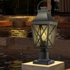 Vynxaria Outdoor Post Light Lamp Post Light Fixture Post Lantern with Pier Mount Base Textured Black - 4 of 4