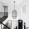 XINGHANZHENXUAN Black 8-Light Metal Lantern Tiered Pendant Hanging Light Fixtures for Dining Room Hallway Foyer Entryway (Bulbs Not Included) - 2 of 4